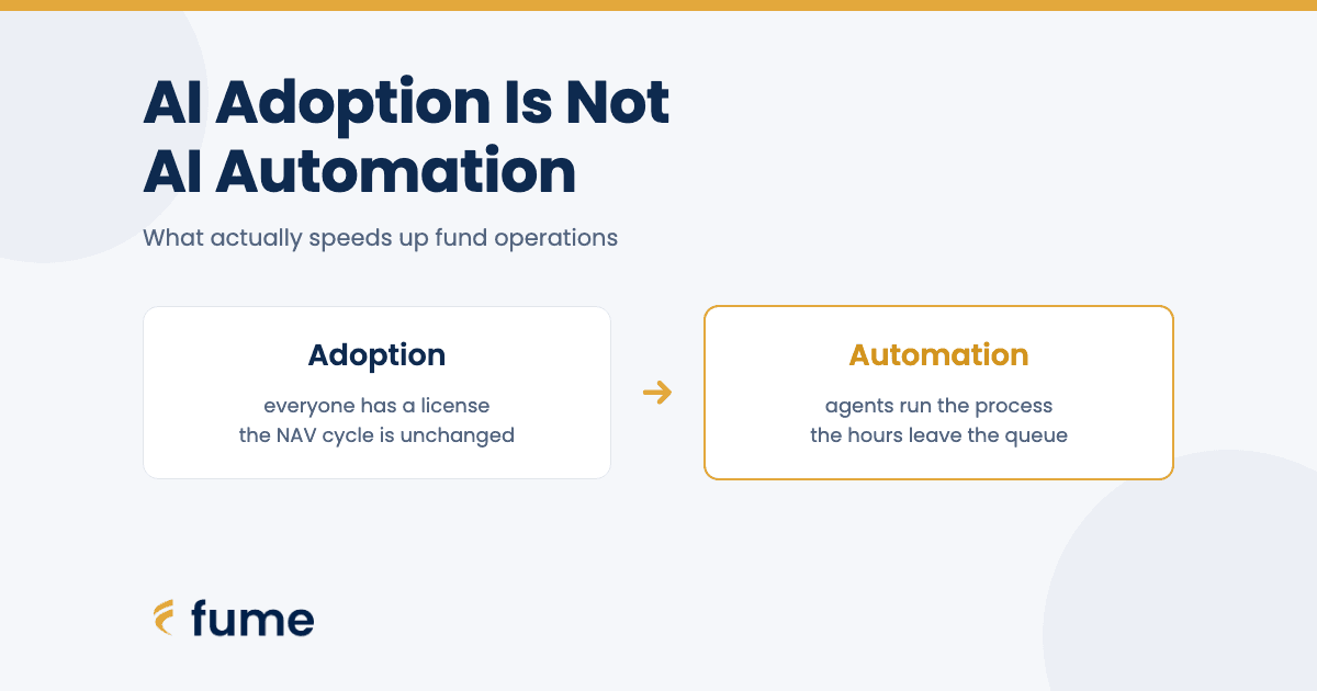 AI Adoption Is Not AI Automation: What Actually Speeds Up Fund Operations