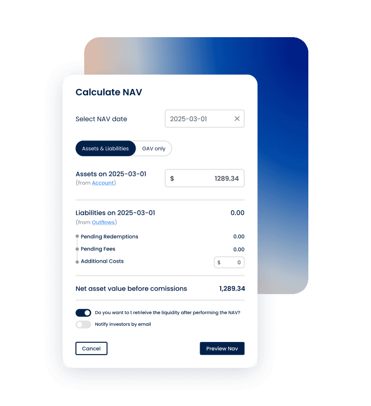 Simplify the NAV calculation